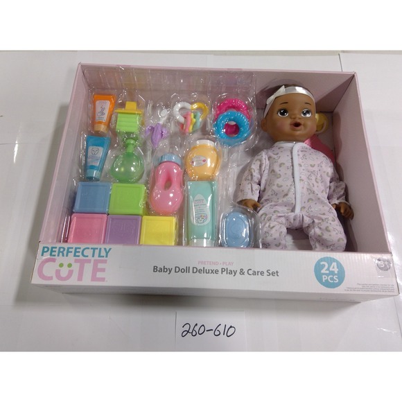 Perfectly Cute Other - Perfectly Cute Baby Doll Deluxe Play & Care Set 24 Pieces New Nurture Toy